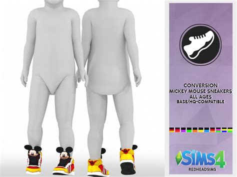 Redheadsims Cc Mickey Mouse Sneakers Sims Sims 4 Toddler Sims 4