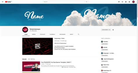 Free Clouds Youtube Banner Template 5ergiveaways