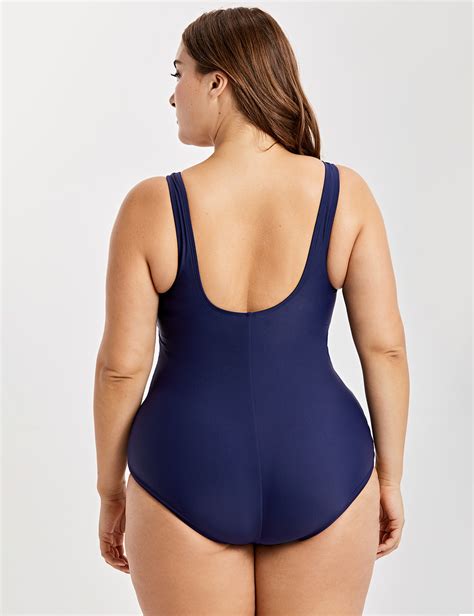 Delimira Women S Basic Modest One Piece Swimsuit Plus Size Bathing Suits Ebay