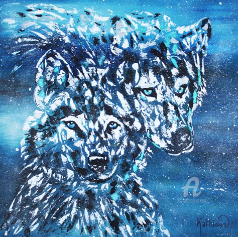 Wolves Winter Art Wolf Canvas Wolves P Painting By Kathleen Artist