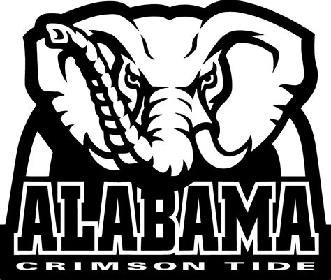 Alabama Crimson Tide Black And White Clip Art Library 530 The Best