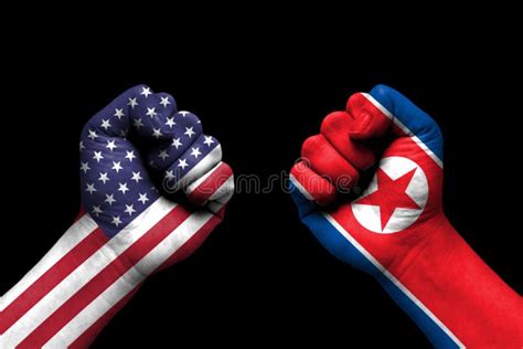 Usa And North Korea Conflict International Relations Crisis Stock