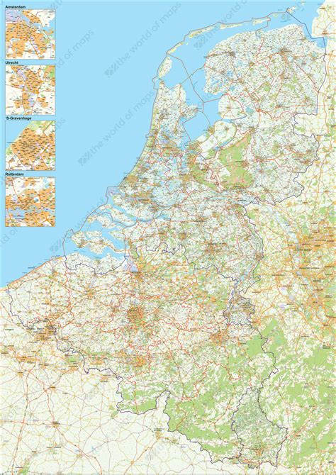 Digital Zip Code Map Benelux 2 Digit 761 The World Of Maps Com Gambaran