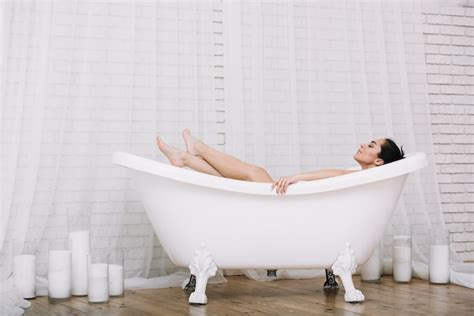 Woman Taking A Relaxing Bath In A Spa Free Photo