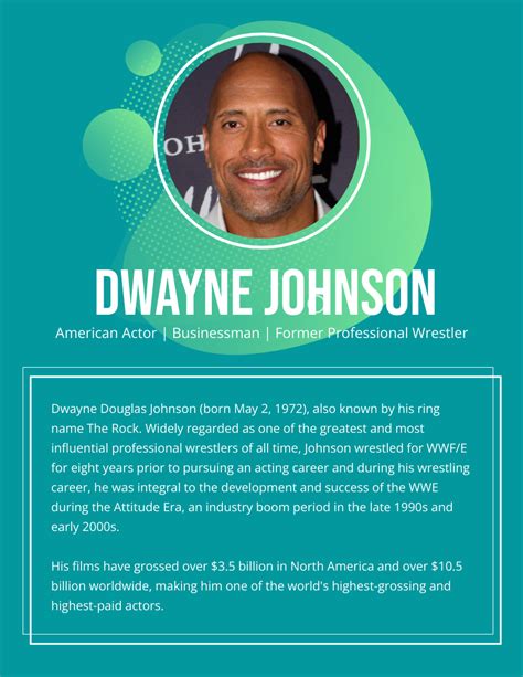 Dwayne Johnson Biography Biografie Template