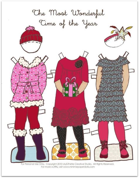 Winter Paper Doll Outfit Clothing Line Pdf Instant Download Etsy