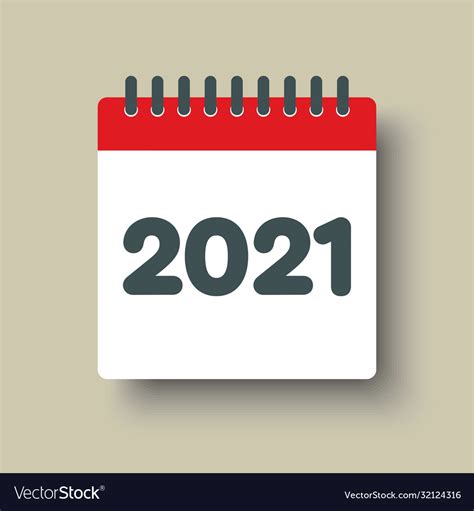 Icon Calendar Year 2021 Year Royalty Free Vector Image
