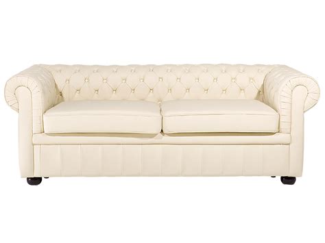 Cream Tufted Leather Chesterfield Sofa Atelier Yuwaciaojp