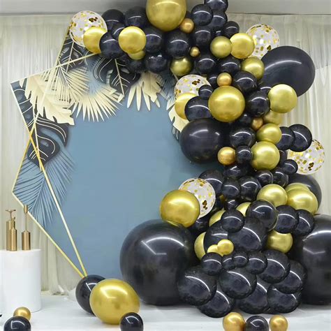 Buy Black And Gold Balloon Garland Kit 103 Pieces Black Balloons Black