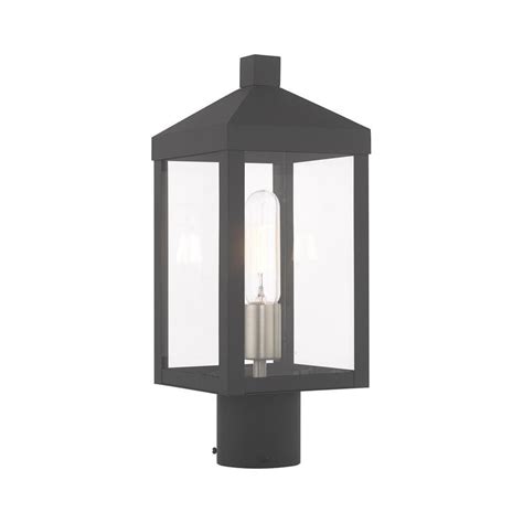 Livex Lighting Nyack Small 1 Light Scandinavian Gray Outdoor Post Top