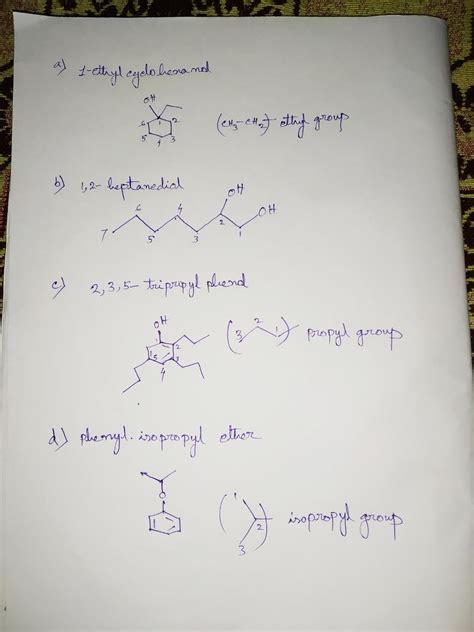 Solved Draw Structural Formulas For The Following Alcohols Phenols