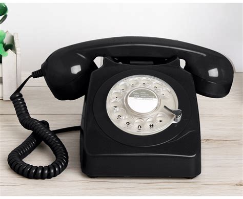 Orange Rotary Telephone Black Dial German Vintage Telephone Working