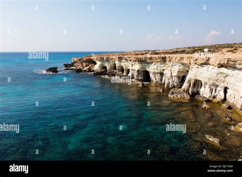 Sea Caves At Cape Greco Cyprus Stock Photo Alamy