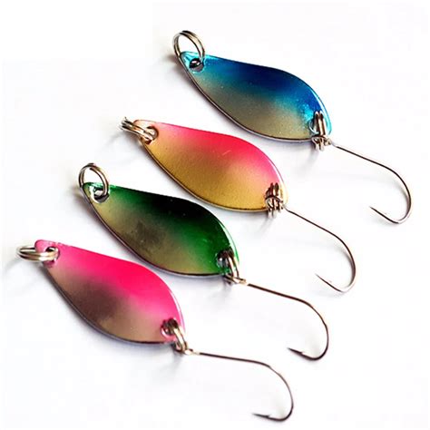 4pcslot Fishing Metal Spoon Baits Spinner Lure Trout Bait Wobbler