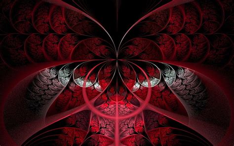 Hd Wallpaper Dark Red Fractal Digital Art Abstract Pattern No