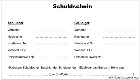 Download as pdf, txt or read online from scribd. Schuldschein Vordruck (PDF Download)