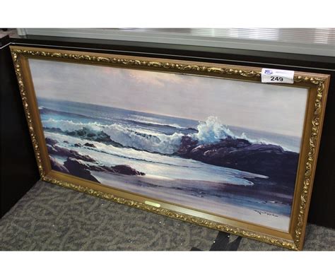 Framed Canvas Print Golden Surf By Robert Wood Able Auctions
