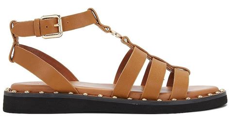 Coach Leather Giselle Sandal In Natural Lyst