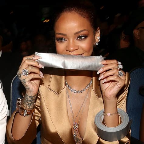 Rihanna Tapes Floyd Mayweathers Mouth Shut Photos Popsugar Celebrity