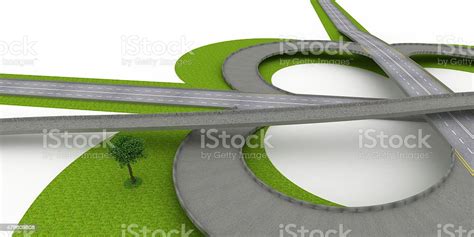 Crossroads And Highways Isolated On White Stock Photo Download Image