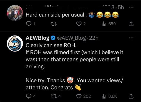 Its Nice That Even Aew Fans Admit That Nobody Wants To Watch Roh R
