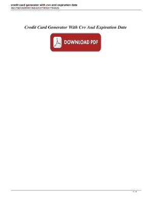 Fillable Online Credit Card Generator With Cvv And Expiration Date