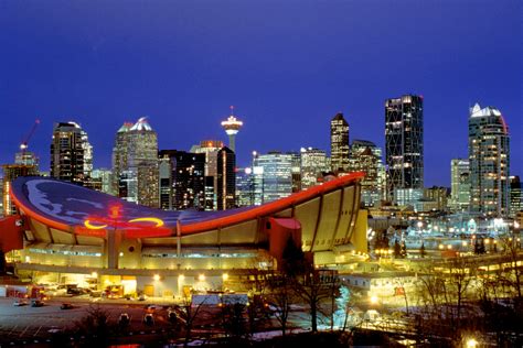Calgary Downtown At Night Saturated Slide Film Flickr