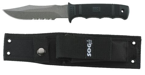 Sog Tactical Hunting Knife W Nylon Sheath Belt Attachment In