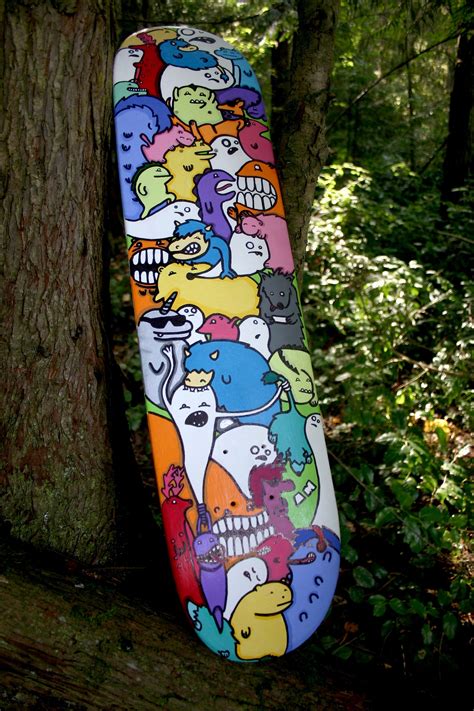 Custom Skateboard Done In Acrylic And Sharpie With Images