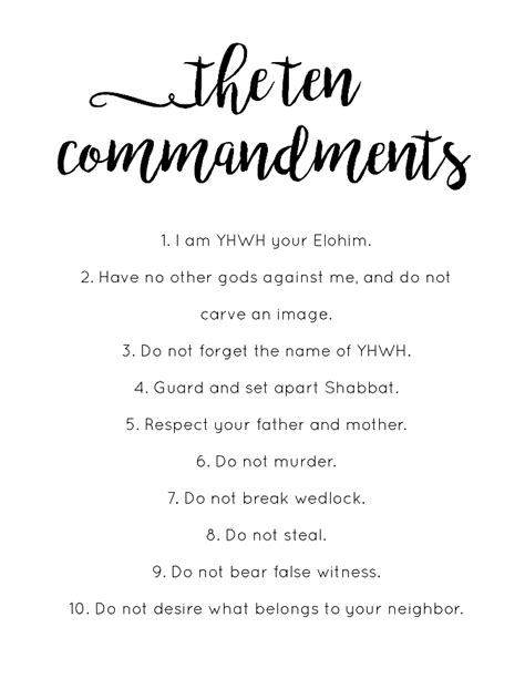 Free Ten Commandments Printables Printable World Holiday