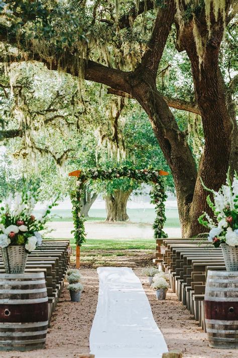 Ceremony Under Old Oak Trees From Country Vineyard Wedding At Beneath