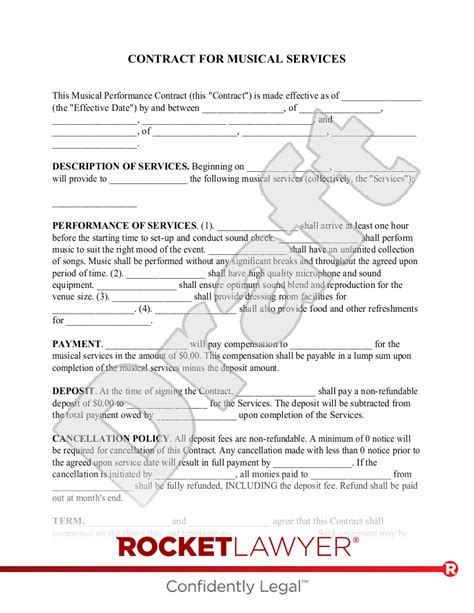 Free Musical Performance Contract Template FAQs Rocket Lawyer Template Performance Contract
