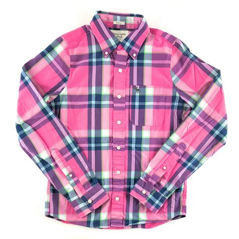 abercrombie fitch abercrombie and fitch mens long sleeve plaid shirt