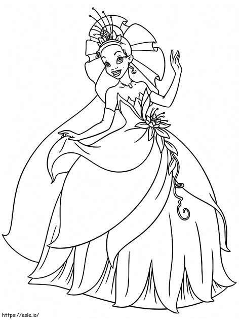 Charming Princess Tiana Coloring Page