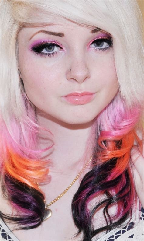 Blonde Pink Orange And Black Hair Alternative Hair