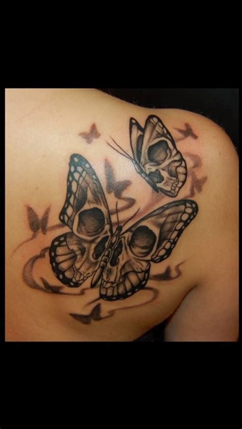 Pin By Shannon Langmaack On Skulls Skull Butterfly Tattoo Tattoos
