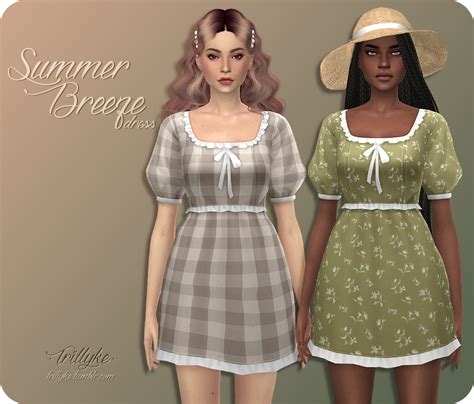 Summer Breeze Dress Sims 4 Dresses Sims 4 Mods Clothes Sims 4