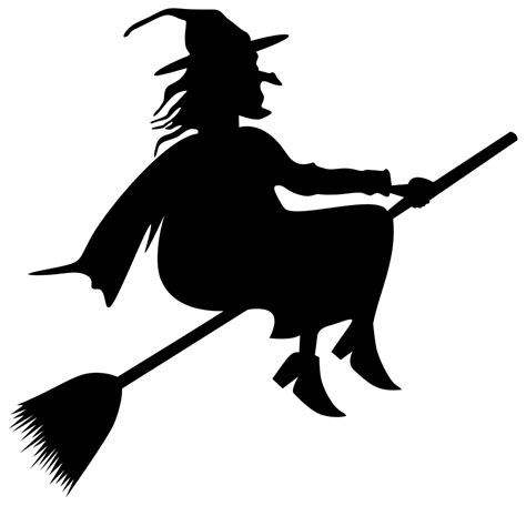 Onlinelabels Clip Art Broom Riding Witch Silhouette