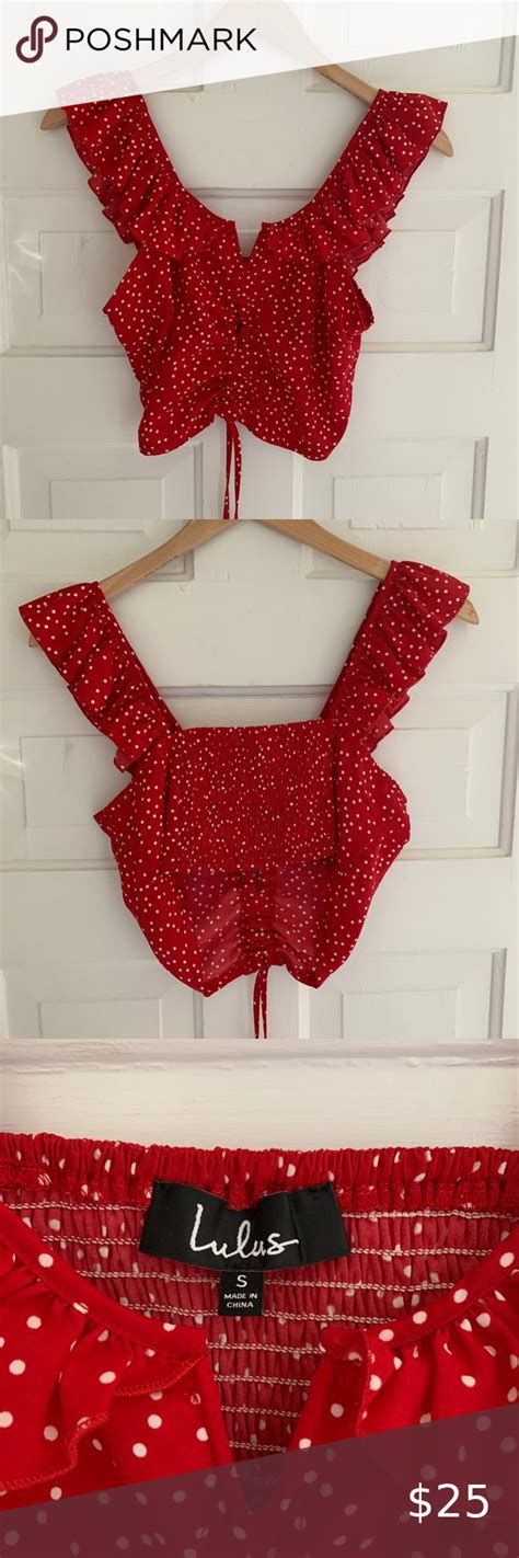 Lulus Codie Red Polka Dot Crop Top Small Polka Dot Crop Top Small