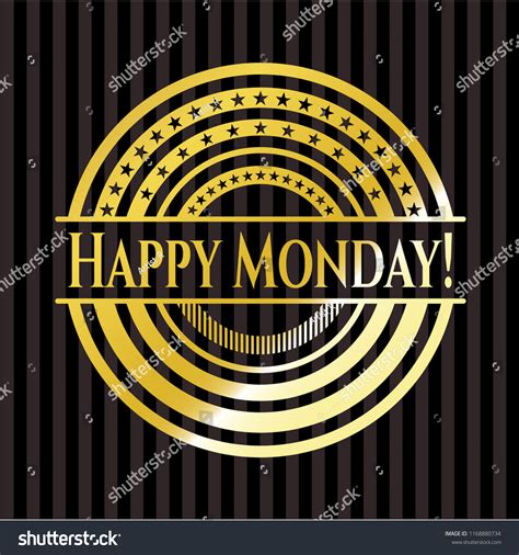 Happy Monday Gold Badge Royalty Free Stock Vector 1168880734