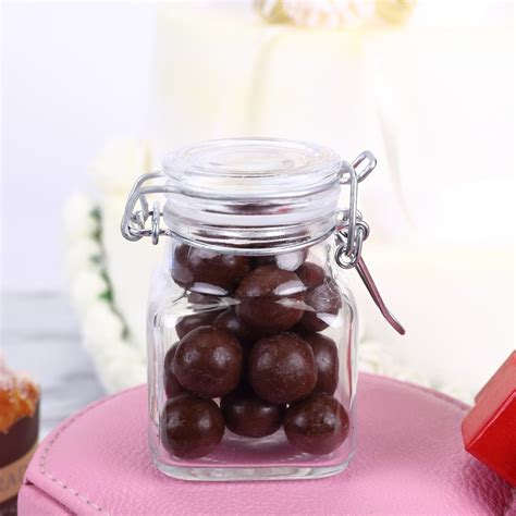 Wholesale price different sizes glass candy jars with stainless lid. Efavormart 4oz Clear Mini Square Glass Jars W/ Glass Lids ...