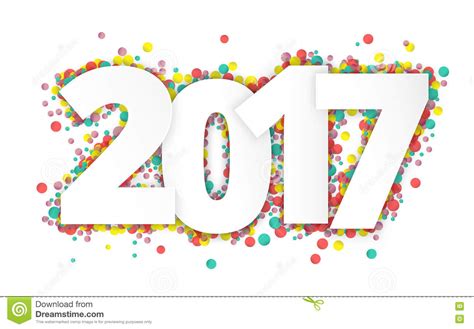 Happy 2017 New Year With Confetti Stock Vector Illustration Of Eps10