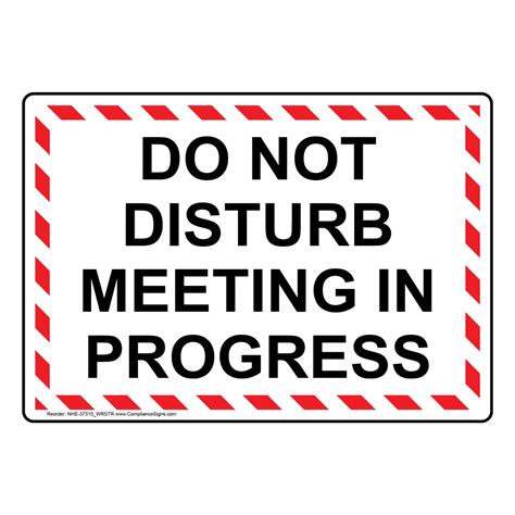 Meeting In Progress Sign Printable Customize And Print