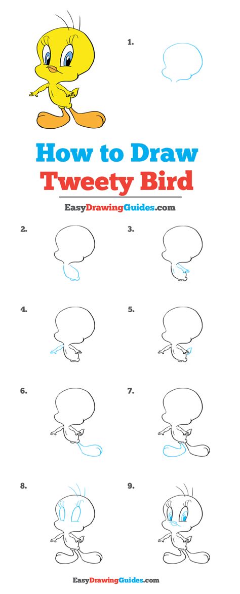 How To Draw Tweety Bird Really Easy Drawing Tutorial