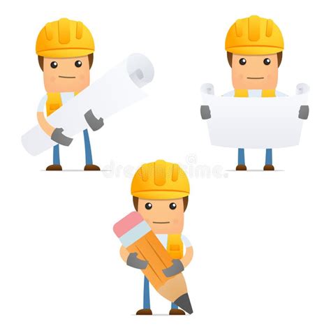 Funny Builder Cartoon Stock Illustrations 7105 Funny Builder Cartoon