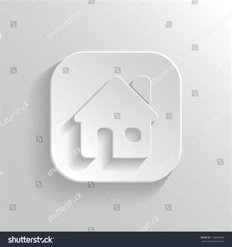 Home Icon Vector White App Button With Shadow 133049999 Shutterstock