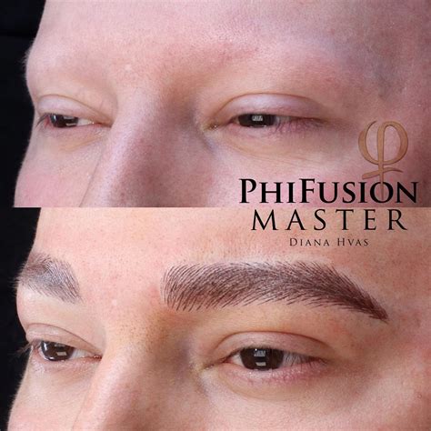 Close up woman's eyebrows before and after microblading. Pin by bere vo on microblanding | Mircoblading eyebrows ...