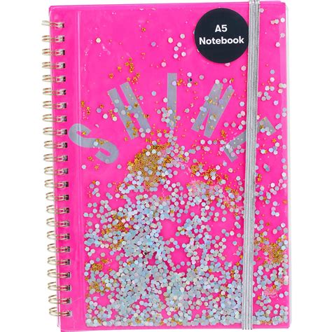 Inkspire A5 Sparkle Shine Notebook Neon Pink Big W