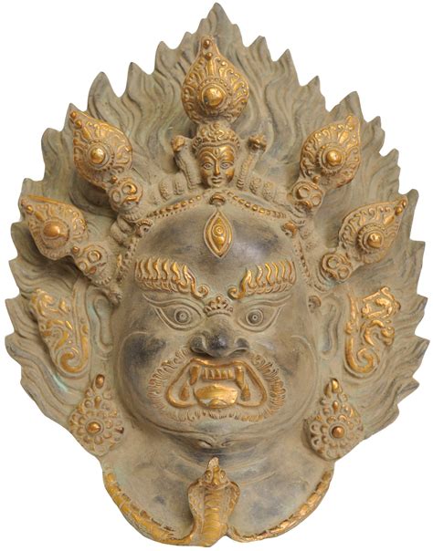 12 Tibetan Buddhist Mahakala Wall Hanging Mask In Brass Handmade