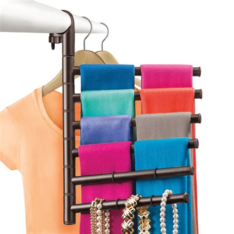 Lynk® Hanging Pivoting Scarf Rack And Accessory Holder Closet Hanger